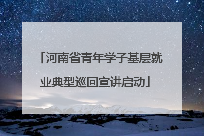 河南省青年学子基层就业典型巡回宣讲启动