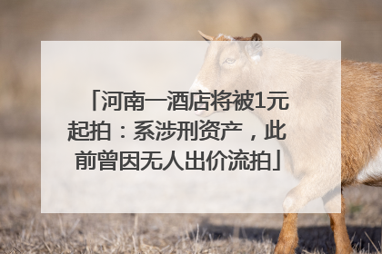 河南一酒店将被1元起拍：系涉刑资产，此前曾因无人出价流拍