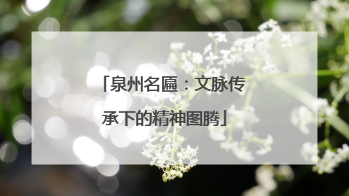 泉州名匾：文脉传承下的精神图腾
