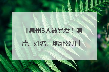 泉州3人被悬赏！照片、姓名、地址公开