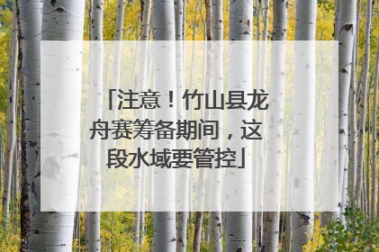 注意！竹山县龙舟赛筹备期间，这段水域要管控