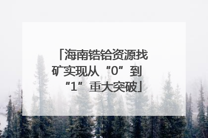 海南锆铪资源找矿实现从“0”到“1”重大突破