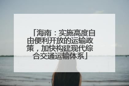 海南：实施高度自由便利开放的运输政策，加快构建现代综合交通运输体系