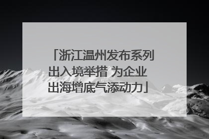 浙江温州发布系列出入境举措 为企业出海增底气添动力