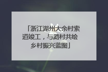 浙江湖州大余村索道竣工，与潞村共绘乡村振兴蓝图