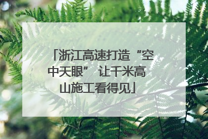 浙江高速打造“空中天眼” 让千米高山施工看得见
