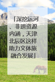 深挖运河、非遗资源内涵，天津北辰区这样助力文体旅融合发展