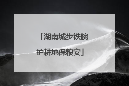 湖南城步铁腕护耕地保粮安