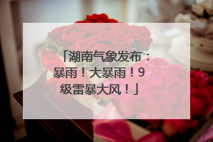 湖南气象发布：暴雨！大暴雨！9级雷暴大风！
