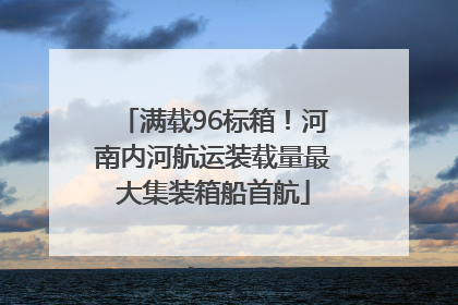 满载96标箱！河南内河航运装载量最大集装箱船首航