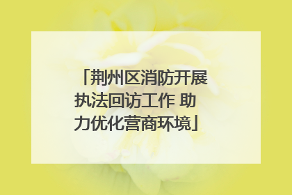 荆州区消防开展执法回访工作 助力优化营商环境