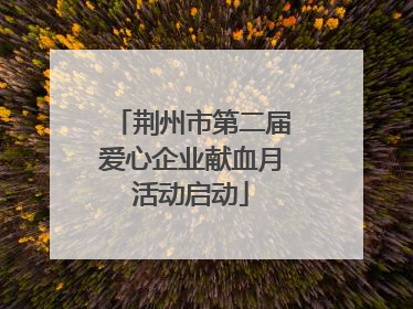 荆州市第二届爱心企业献血月活动启动