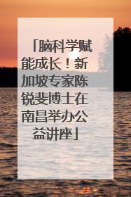 脑科学赋能成长！新加坡专家陈锐斐博士在南昌举办公益讲座