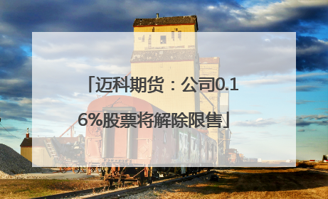 迈科期货：公司0.16%股票将解除限售