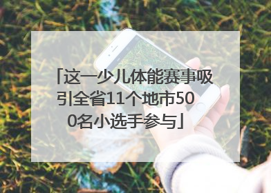 这一少儿体能赛事吸引全省11个地市500名小选手参与