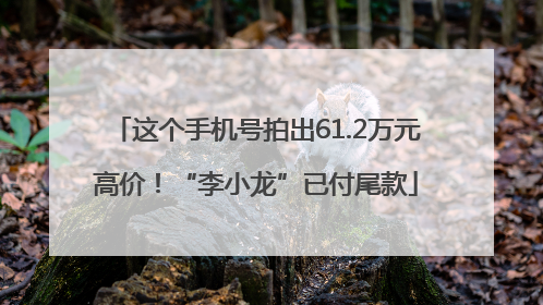 这个手机号拍出61.2万元高价！“李小龙”已付尾款