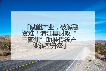 赋能产业，破解融资难！浦江县财政“三聚焦”助推传统产业转型升级