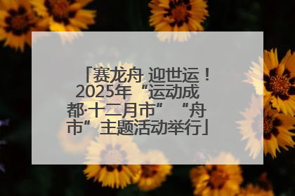 赛龙舟 迎世运！2025年“运动成都·十二月市”“舟市”主题活动举行