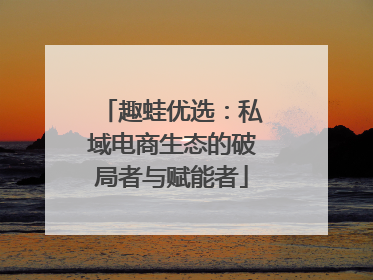 趣蛙优选：私域电商生态的破局者与赋能者