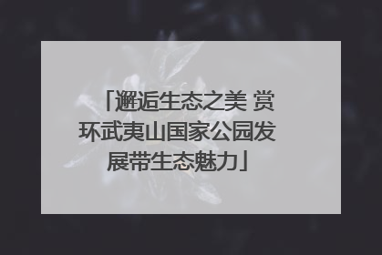 邂逅生态之美 赏环武夷山国家公园发展带生态魅力