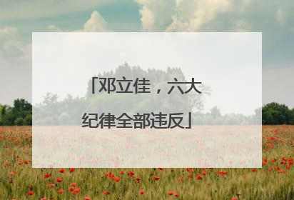 邓立佳，六大纪律全部违反