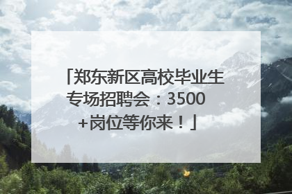 郑东新区高校毕业生专场招聘会：3500+岗位等你来！