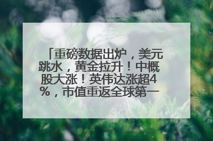 重磅数据出炉，美元跳水，黄金拉升！中概股大涨！英伟达涨超4%，市值重返全球第一！黄仁勋计划出售至多600万股股票