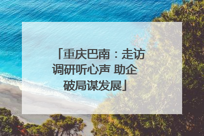重庆巴南：走访调研听心声 助企破局谋发展