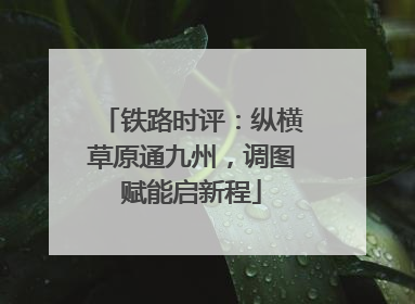 铁路时评：纵横草原通九州，调图赋能启新程
