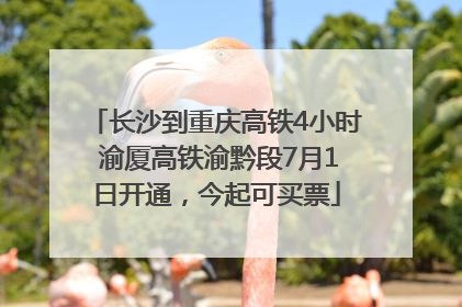 长沙到重庆高铁4小时 渝厦高铁渝黔段7月1日开通，今起可买票