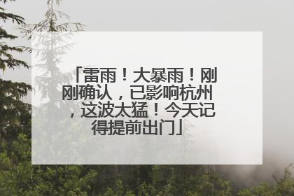 雷雨！大暴雨！刚刚确认，已影响杭州，这波太猛！今天记得提前出门