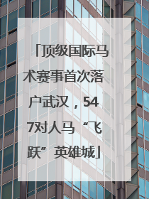 顶级国际马术赛事首次落户武汉，547对人马“飞跃”英雄城