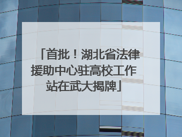 首批！湖北省法律援助中心驻高校工作站在武大揭牌