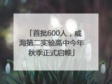 首批600人，威海第二实验高中今年秋季正式启帷