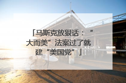 马斯克放狠话：“大而美”法案过了就建“美国党”