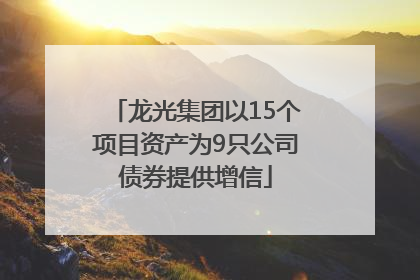 龙光集团以15个项目资产为9只公司债券提供增信