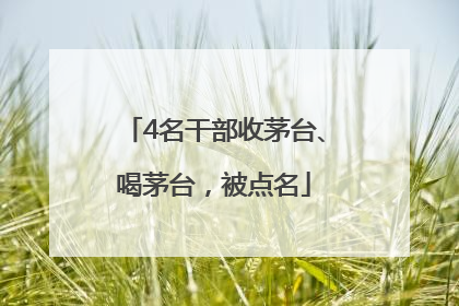 4名干部收茅台、喝茅台，被点名