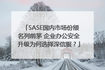 SASE国内市场份额名列前茅 企业办公安全升级为何选择深信服？